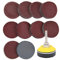 100 Pieces 2 Inch Sanding Discs, 80-3000 Grit Sandpaper with 1/4 Shank Backing Plate and Soft Foam Buffering Pad, for Drill Grinder Rotary Tool, Hook and Loop Sand Paper Assortment Pack