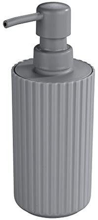 Allstar Seifenspender Minas Grau - Flüssigseifen-Spender, Spülmittel-Spender Fassungsvermögen: 0.28 l, Polypropylen, 7 x 18 x 7 cm, Grau