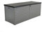CHARLES BENTLEY Coffre de Rangement 390L Jardin Extérieur - Plastique Gris avec Couvercle Noir, Poignées Moulées, Cadenas, Glissières Aluminium (143x57x53 cm)