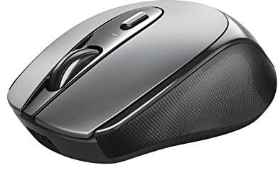 Trust Zaya Mouse wireless ricaricabile (Microricevitore USB riponibile ne mouse, 4 pulsanti, 800-1200-1600 dpi, Porta USB-C per ricaricare la batteria) Nero