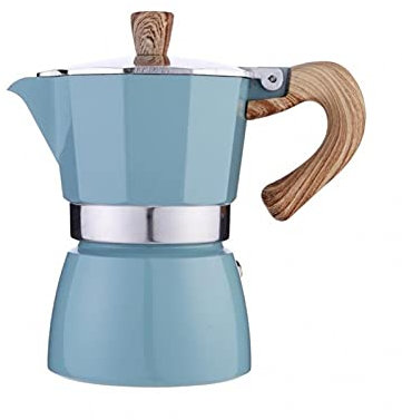caihuashopping Coffee Pot Coffee Kettle with Handle Multicolor Aluminum Mocha Espresso Percolator Pot Coffee Kettle Cafetera Home Coffee Pot（150ml/300ml） Coffee Pots (Color : Blue 150ml)