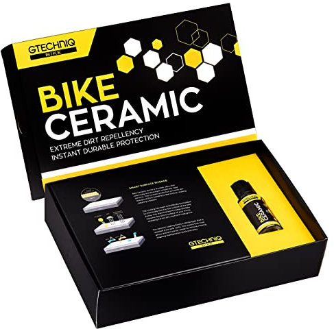 Gtechniq Bike Ceramic Kit, 4-Piece | Includes Frame Prep Spray, Ceramic Protector, Applicator and Microfibre Cloth, Extreme Dirt Repellent, Chemically-Bonding Coating, Up to 2 Years Protection