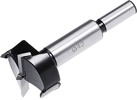 QUARKZMAN 42mm Forstner Bohrer Wolframkarbid Holzlochsäge Schnecken Öffner | 1 Stück, Schwarz, für Möbel Kunststoff Türscharnier