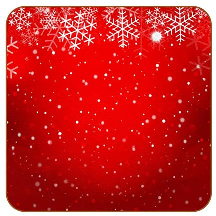 Untersetzer für Kaffeetisch, 6 Untersetzer, Bauernhaus-Bar-Untersetzer, Cooles Einweihungsgeschenk, neues Zuhause,Frohe Weihnachten Schneeflocken rot