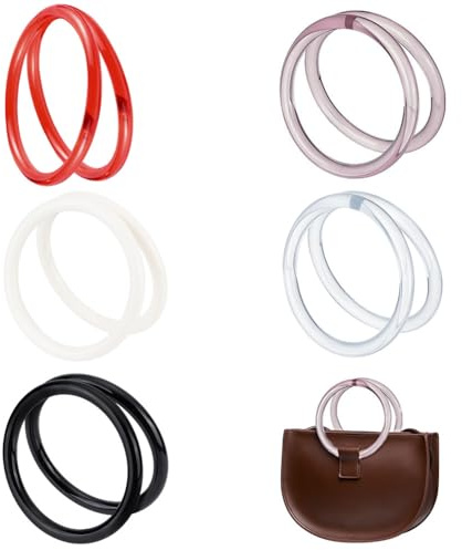 PH PandaHall 10 Stück Geldbörsengriffe 5 Farben Runde Griffe Ersatz Handtaschengriff Dekorative Taschengriffe Für Sommer Handgefertigte Taschen Strandtaschen Handtaschen Strohtaschen Geldbörsengriffe
