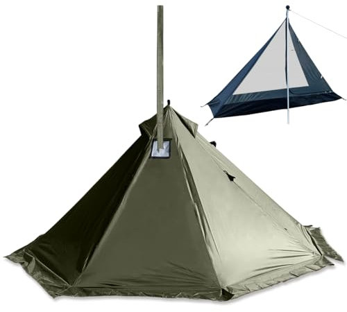 Top Lander Camping Hot Zelt mit Holzofen Jack 1 Person Winter Tipi Zelt 4 Saison Backpacking Zelt für Überleben Jagd Militär Angeln