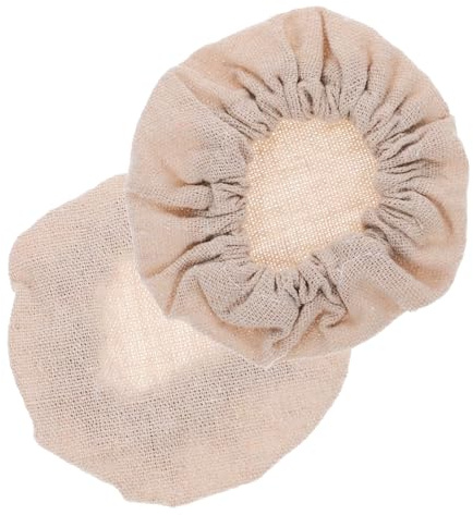 LIFKOME 2pcs Washable Reusable Cloth Jar Covers Beige Storage Jar Covers Replacement Bottle Kitchen for Household Use