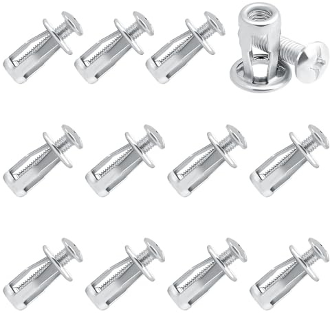 Set di 12 dadi di ancoraggio per porta cava cava in metallo M4, dadi a petalo in acciaio zincato resistente, set di viti per ancoraggi da parete per tubi in acciaio da parete in ferro