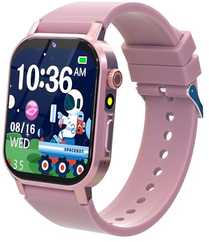 Kids Smart Watches Girls Gift Age 3-12, Kids Watch with 32 Games HD Touchscreen Camera Video Music Audiobook Pedometer Flashlight 12/24 hr Educational Toys Birthday Gift for Girls Ages 5 6 7 8 9 10
