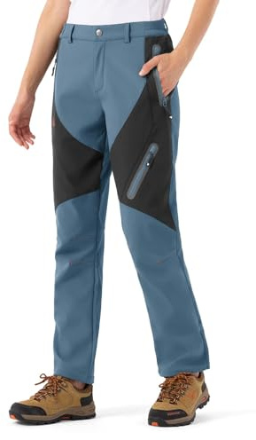 Rdruko Damen Skihose Schneehose Wasserdicht Winddicht Wandern Warm Fleece Gefüttert Softshell Isolierte Hose, blau, L