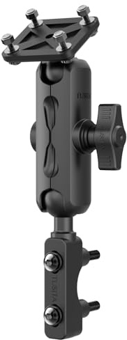TUSITA Moto GPS Support Réservoir Embrayage Frein Compatible avec Garmin Montana, Zumo XT GPS, Bras Double Emboîtement - B Taille Moyen