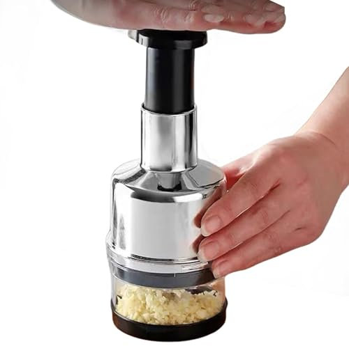 Dokeno Presse Ail Inox, Coupeoignon Multifonctionnel pour Couper L'ail, Ail Manuel Hachoir, Échalote Hacheuse Ail, Ail Haché Écrasé Hachoir, Hachoir À Oignon Portable, Presse-Ail de Cuisine