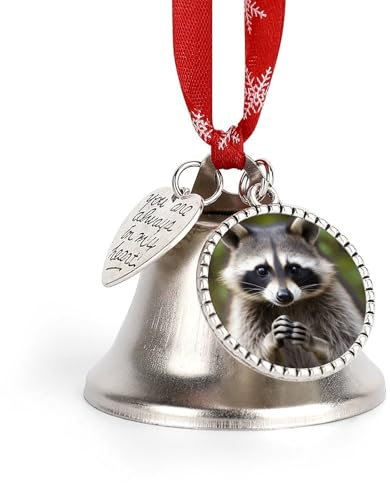 Weihnachtsglocken Hängende Klingelglocke Metall Weihnachtsschmuck Niedliche Waschbär Glocke Schlitten Weihnachtsbaum Hängende Ornament Anhänger Dekorative Kuhglocken für Feiertagsdekoration
