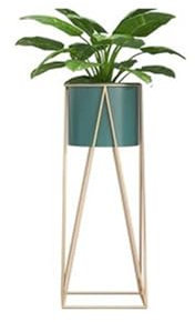 RUNZE765Z Maceta Interior Estante de Hierro for Flores, Soporte for Plantas, Sala de Estar, Interior, balcón, Suelo de pie, Maceta Verde Jardineras Exterior(Green,Grande)
