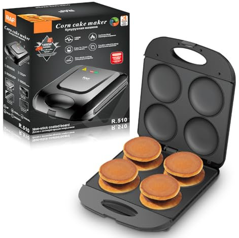 Mini poêle à crêpes, machine Arepa électrique 1400 W avec surface antiadhésive, plaque de cuisson antiadhésive, pour faire 4 Flapjack uniques, pour cuisiner des œufs frits sains, des hamburgers