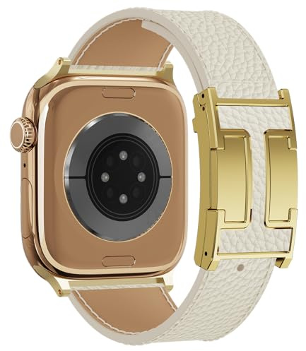 Bracelet de montre magnétique en cuir compatible avec Apple Watch Ultra 49 mm, 46 mm, 45 mm, 44 mm, 42 mm, 41 mm, 40 mm, 38 mm, bracelet de rechange pour homme et femme, iWatch Ultra 2/Ultra/SE/Series