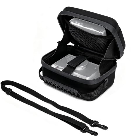 JJC Kompakt Kamera Tasche Hartschalen Koffer mit Tragegriff & Schultergurt | Schützende Reisetasche für Fuji Insta. Mini Evo LiPlay X100VI Koda. Mini Shot 2 Retro Can. V10 Lumix L10/S9+S-R26-Objektiv