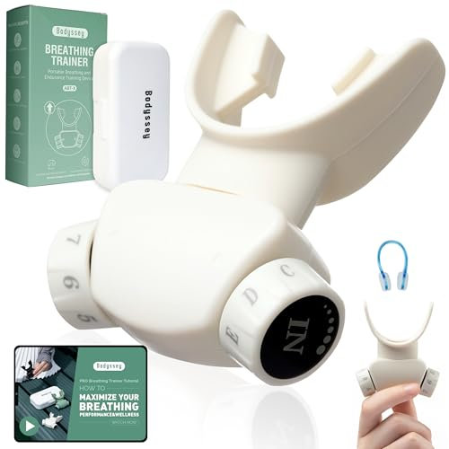 Bodyssey Breathing Trainer | Premium Silicone Trainer | Boost Breathing Patterns | Adjustable Resistance Levels | Compact, Portable, and Easy to Maintain (White)