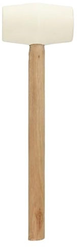 Mazos de goma, 1 pieza, martillo de goma blanco con mango de madera for instalación de baldosas, instalación de suelos, decoración del hogar, herramientas de renovación, suministros