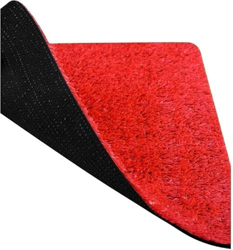 Kunstrasen Rot 7mm | Roter Teppich 2x30m | Roter Eventteppich | Günstiger Kunstrasen | Messteppich für Events und Terrassen | Outdoor Kunstrasen Außenteppich