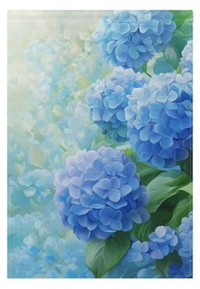 Drapeau de jardin avec devise d'hortensia bleu pour l'extérieur pour décoration extérieure 28 x 40 cm double face