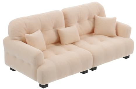 Yardwe Miniatursofa Für Puppenhaus 1:12 Plüsch Sofa Winzige Puppenhausmöbel Wohnzimmer Couch Kleine Mini Möbel Für Puppen Spielzimmer Accessoires