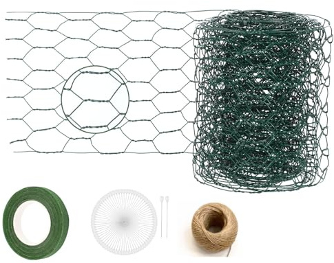 10cm*3m Chicken Wire Metal Wire Netting,Floral Tape,Boutonniere Pin for Floral Arrangements Garden and Craft
