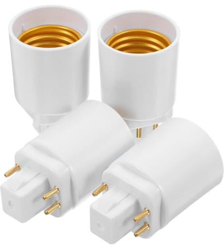 Yardenfun Adaptador De Portalámparas E27 Convertidor De Bombillas De 4 Unidades Base Corta Para Lámparas Led Compatible Con Oficinas Tiendas Y Hogares Instalación Fácil Y Uso Seguro