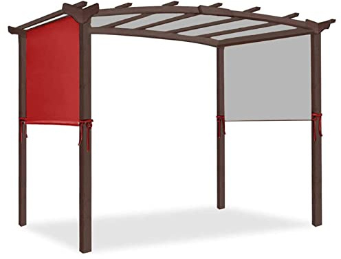 Roter wasserdichter Terrassenüberdachung, Ersatz – universeller, UV-beständiger Schattenschutz für 4,8 x 2,4 m, Außenbereich, Terrasse, Garten, Markise, einfache Installation, Sonnenschutz