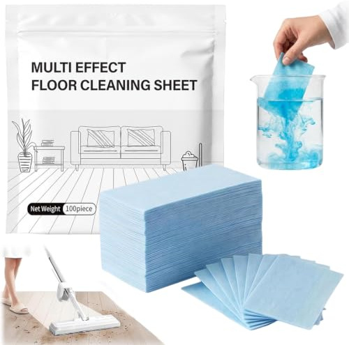 100 Pcs Floor cleaning tablets, Tablettes de nettoyage polyvalentes pour carrelage, Tablettes de nettoyage de sol solubles, pour marbre, bois, stratifié, bleu