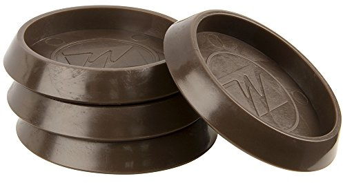 SOFT TOUCH Round Furniture Caster Cups for Carpet or Durable Hard Floors, Brown, 1 11/16, 4 Count Pack