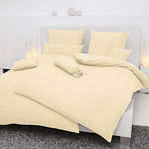 Janine Seersucker Bed Linen Piano 0125, 100% Cotton, beige, Kissen 40x40 cm