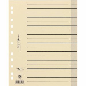 Pagna 15 x Trennblätter A4 mit Perforation 10 Stück hellchamois