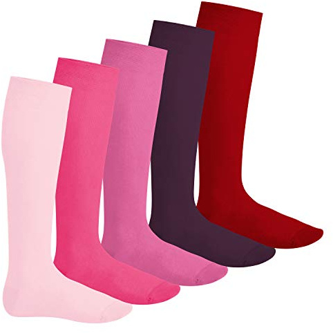 Footstar EVERYDAY! 5 PAAR Damen & Herren Kniestrümpfe Lange Socken kniehoch