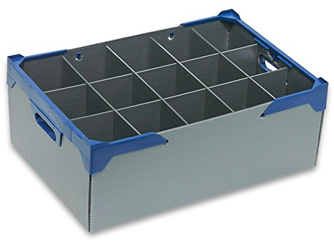 Wine Glass or Beer Glass Glassware Storage Box by Glassjacks - 15 cells for Glasses with Maximum Width 97mm, Maximum Height 195mm, Includes Lid, Delivered Fully Assembled