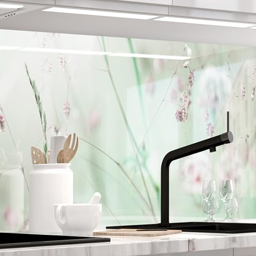 STICKERPROFIS Küchenrückwand WILDBLUMENWIESE (Premium) 60 x 400cm | Spritzschutz & Fliesenspiegel · alle Untergründe · hitzebeständig, abwaschbar · ohne Bohren · 1,8mm Verbundmaterial Glasoptik