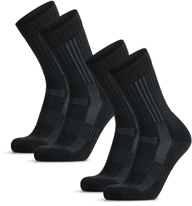 DANISH ENDURANCE Expert Pro Merino Wandersocken, Anti-Blasen, 2 Paar | Premium Wollsocken, Warm & Gepolstert mit Anti-Blasen-Schutz für Wanderungen & Trekking im Winter, Unisex