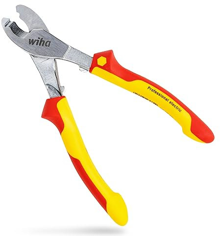 Wiha Kabelschneider Professional electric mit ein- und ausschaltbarer Öffnungsfeder I 210 mm, 7 I VDE- und GS-geprüft I Elektrikerzange (43666)