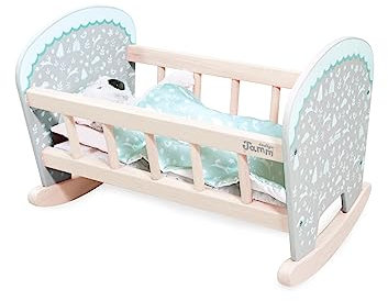 Indigo Jamm Petworth Dolls Bed Toy Furniture Designed For Children Aged 18 Months +, Neutral Colours (Petworth Cradle), Baby Doll Crib Wooden Toy
