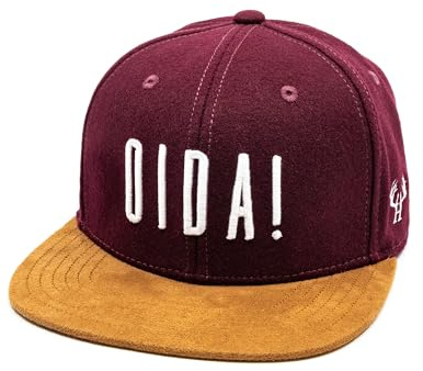 Du Hirsch Bayerisches Snapback Cap Oida Weinrot Filz One Size