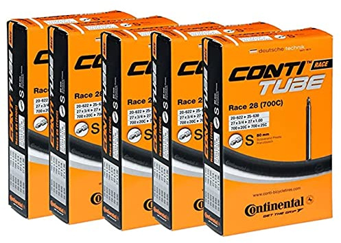 Continental Race 28 700x20-25c Inner Tubes - 80mm Long Presta Valve (Pack of 5 Tubes)