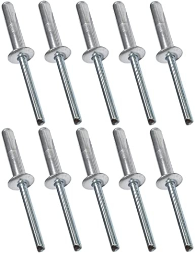AERZETIX - C48122 - Satz von 10 Blindnieten standard blindniet Ø6.4x30mm aluminium stahl - DIN 7337 A - popnieten - nieten mit bruchfest stange - für montage von metallteilen