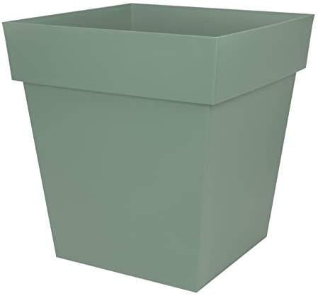 EDA - Blumentopf Toskana, quadratisch, 50 cm – Volumen 87 l – 49,5 x 49,5 x 52,5 cm – Lorbeergrün