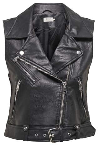 ONLY Onlvera Faux Leather Waistcoat Femme Veste noir L