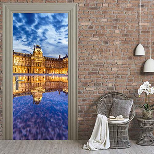 JGCAI Türposter Türfolie 3D Türtapete Pvc Türtapeten Türaufkleber Türsticker 95x215cm Architektonische Landschaft Poster Selbstklebend Türaufkleber Wandbild Für Tür Wohnzimmer Schlafzimmer Küche