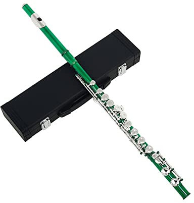 Kreuzflöte 16 Löcher Geschlossene Loch Grüner Querflöte C Tone Cupronickel Woodwind Instrument Querflöte