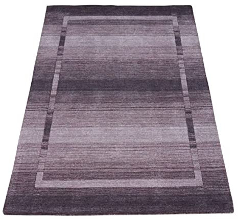 Lila 160X230 cm Teppich 100% Wolle Beige Orientteppich Handgetuftet HT305