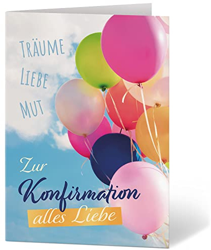 Einladungskarten Manufaktur Hamburg XXL Glückwunschkarte A4 zur Konfirmation - große Karte mit Umschlag Konfirmationskarte Grußkarte für Jungen und Mädchen Motiv 16