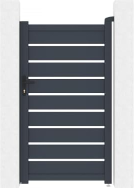 Puerta peatonal incorporada de aluminio Bastien - 100 x 176 cm - Antracita