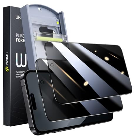 WSKEN für iPhone 15 Pro für Panzerglas Sichtschutz - [Anti Spy][Auto Dust-Elimination] 9H Härte Privacy Schutzfolie Full Screen Displayschutz Folie,Anti Fingerabdruck,Bläschenfrei,2 Stück